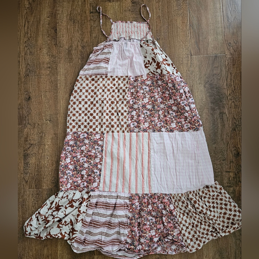 Universal Thread Pink and Brown Patchwork Maxi Dress, Size M - Picture 9 of 11